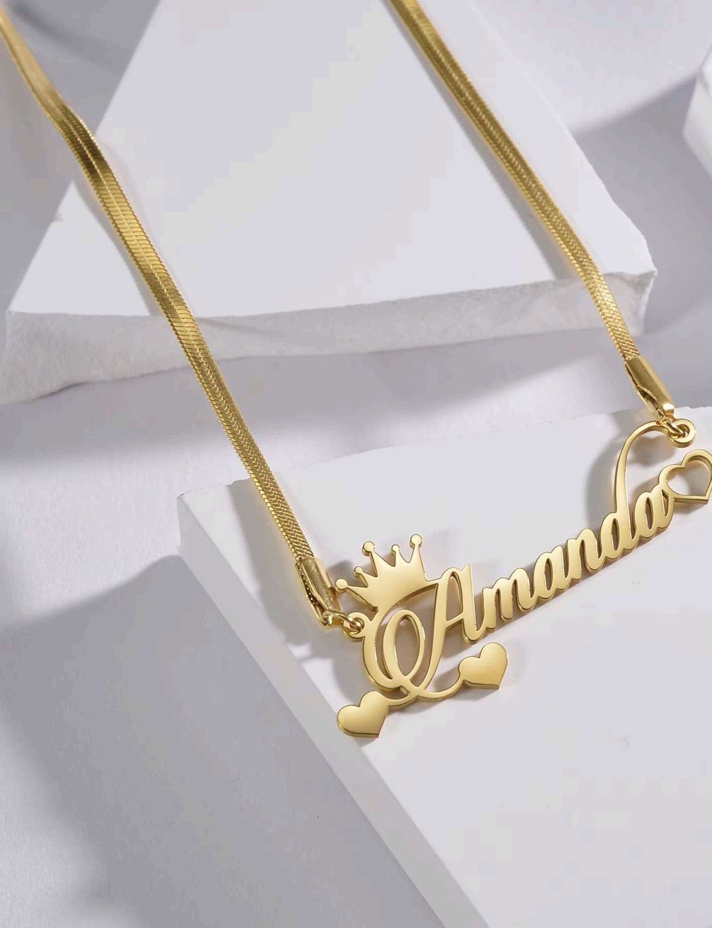 The IceBoyDC Valentine's Day Gift: Personalized Gold Name Necklace (Cursive Script)