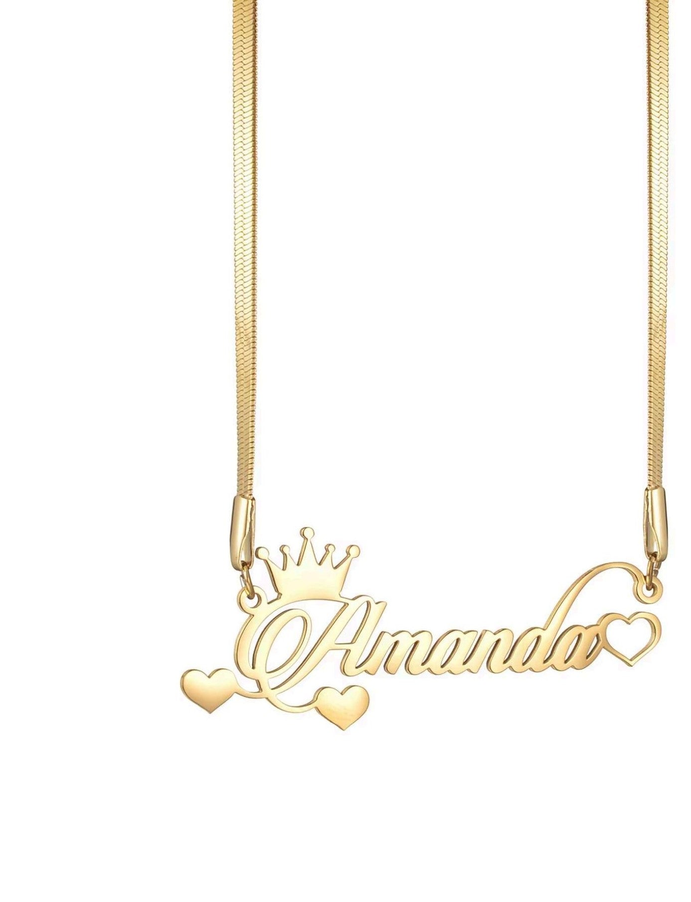 The IceBoyDC Valentine's Day Gift: Personalized Gold Name Necklace (Cursive Script)