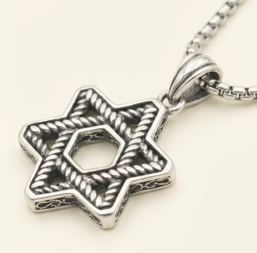 Star of David Pendant Necklace – 925 Sterling Silver Tarnish-Free Jewish Star Necklace with 18” Box Chain