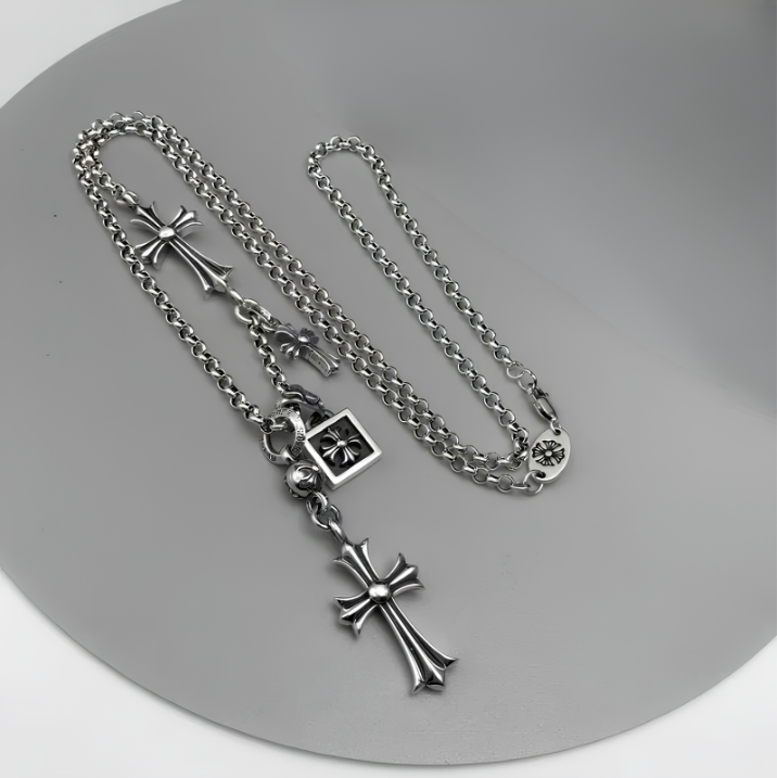 Trinity Cross Chain — Silver