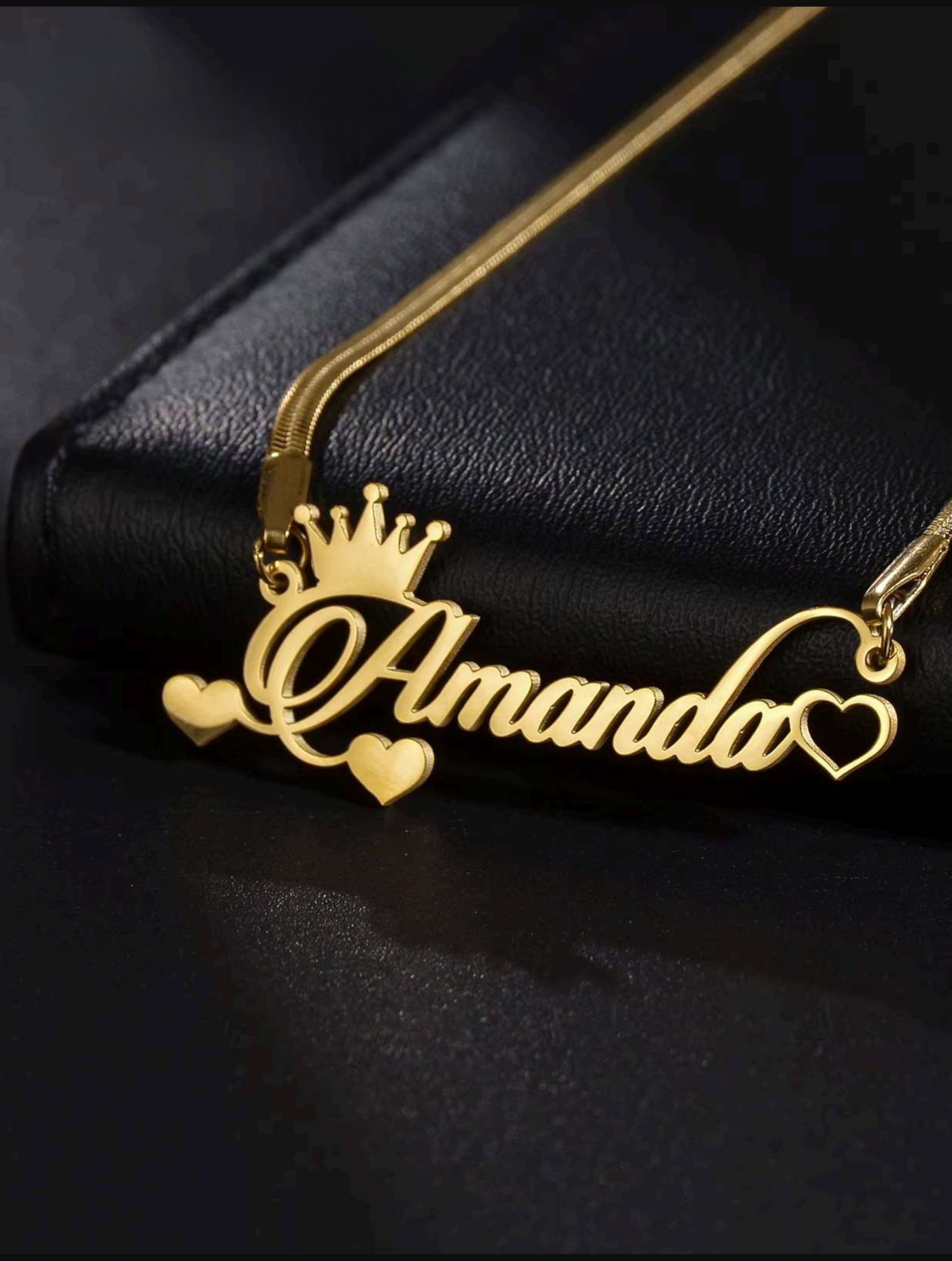 The IceBoyDC Valentine's Day Gift: Personalized Gold Name Necklace (Cursive Script)