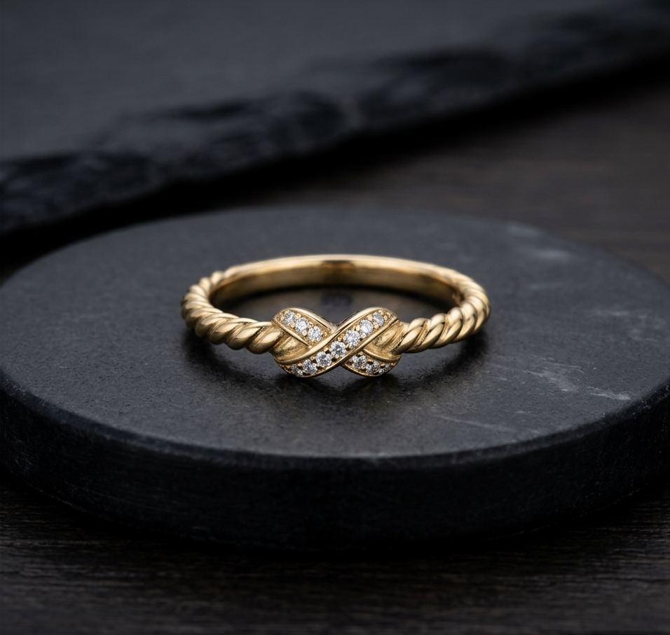 Infinity Rope Pavé Ring