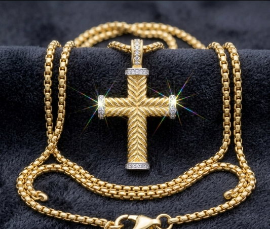 Royal Rope Cross Necklace 18 in.