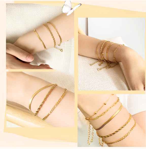 The IceBoyDC 5-Piece Link Bracelet Stack