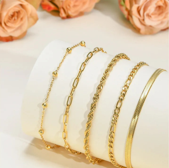 The IceBoyDC 5-Piece Link Bracelet Stack