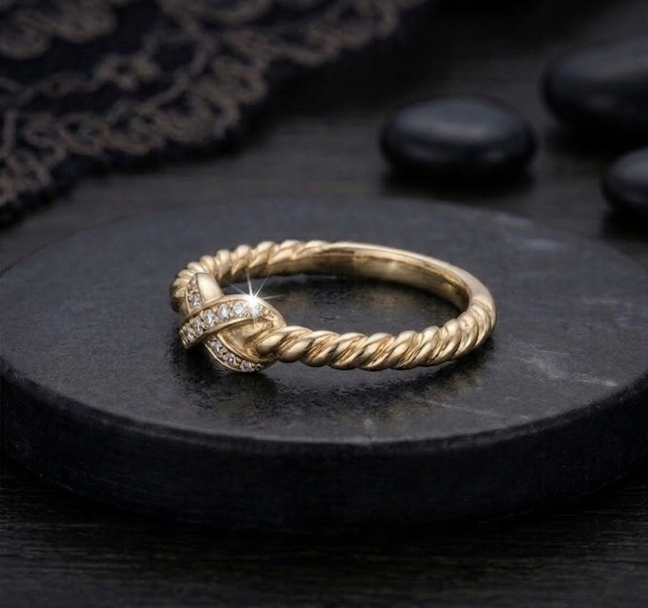 Infinity Rope Pavé Ring