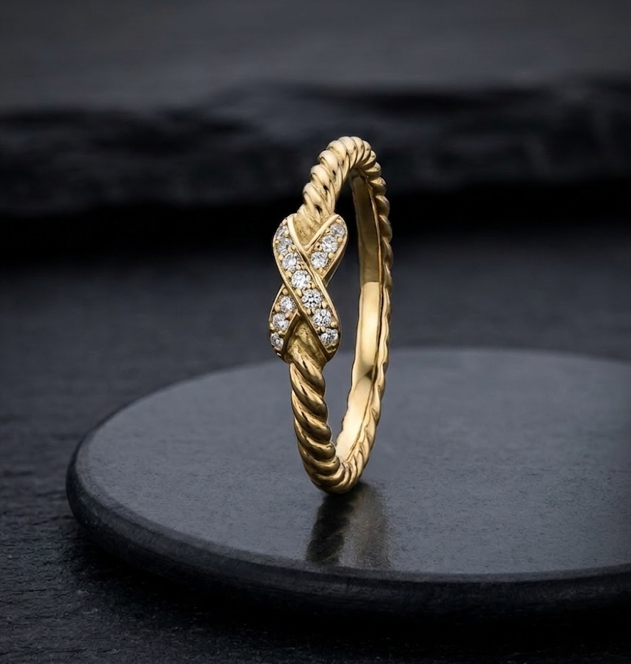 Infinity Rope Pavé Ring