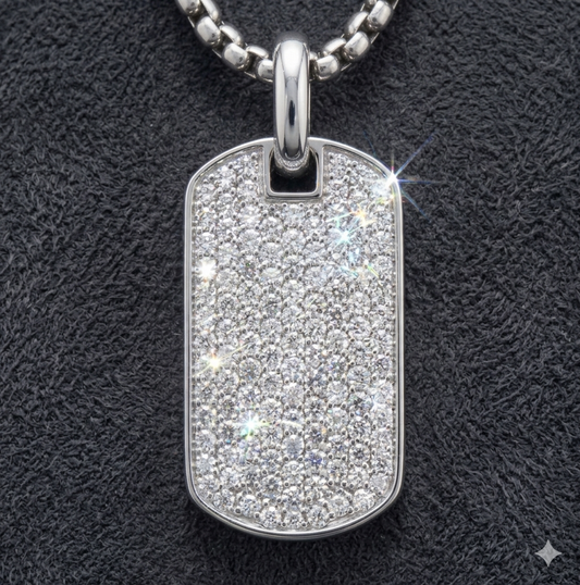 ✨ Pavé Edge Dog Tag Necklace 18 in.