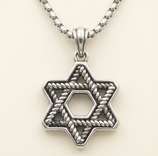 Star of David Pendant Necklace – 925 Sterling Silver Tarnish-Free Jewish Star Necklace with 18” Box Chain