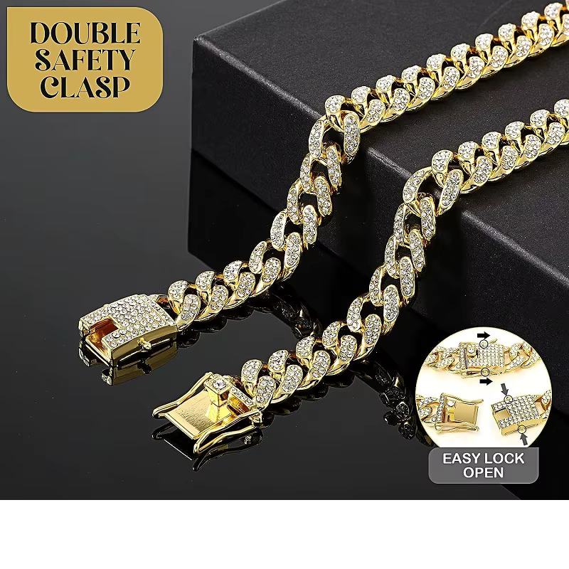 IceBoy DC – Iced Out Gold Cuban Link Dog Collar | Luxury Pet Chain