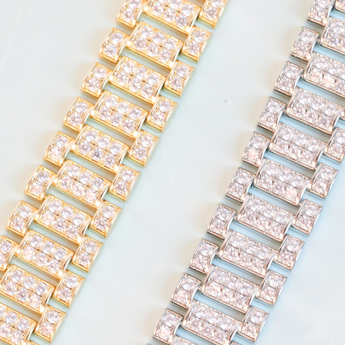 IceBoyDC: Unisex 3A+ CZ Iced Out Link Bracelet/Necklace (Gold or Silver Plated)