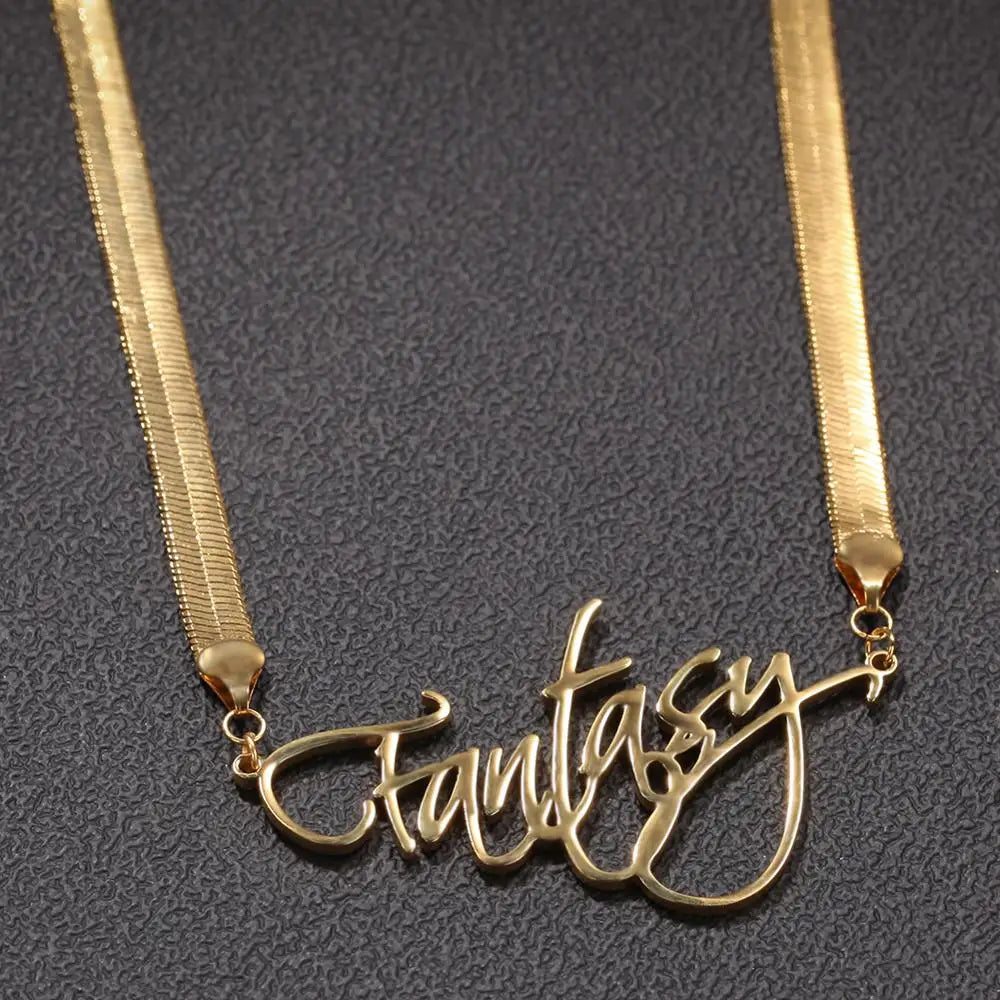 The IceBoyDC Christmas Gift: Personalized Gold Name Necklace (Cursive Script)