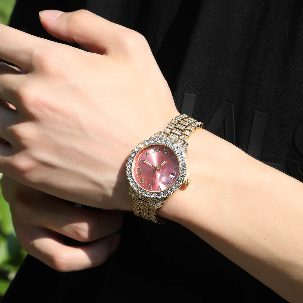 IceBoyDC: ✨ Shine Bright Like a Diamond ✨ Women's "R-Link" Watch (Rose Dial)