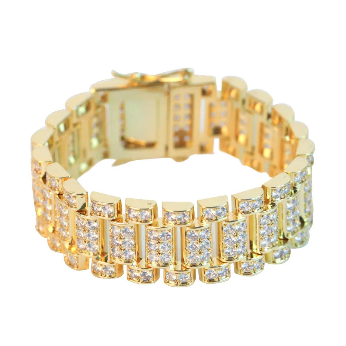 IceBoyDC: Unisex 3A+ CZ Iced Out Link Bracelet/Necklace (Gold or Silver Plated)