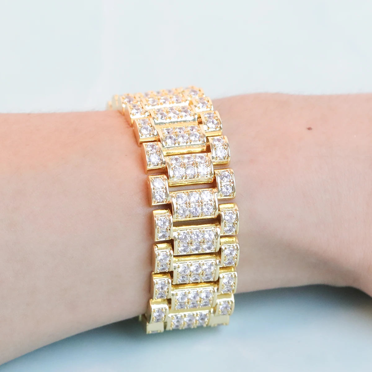 IceBoyDC: Unisex 3A+ CZ Iced Out Link Bracelet/Necklace (Gold or Silver Plated)