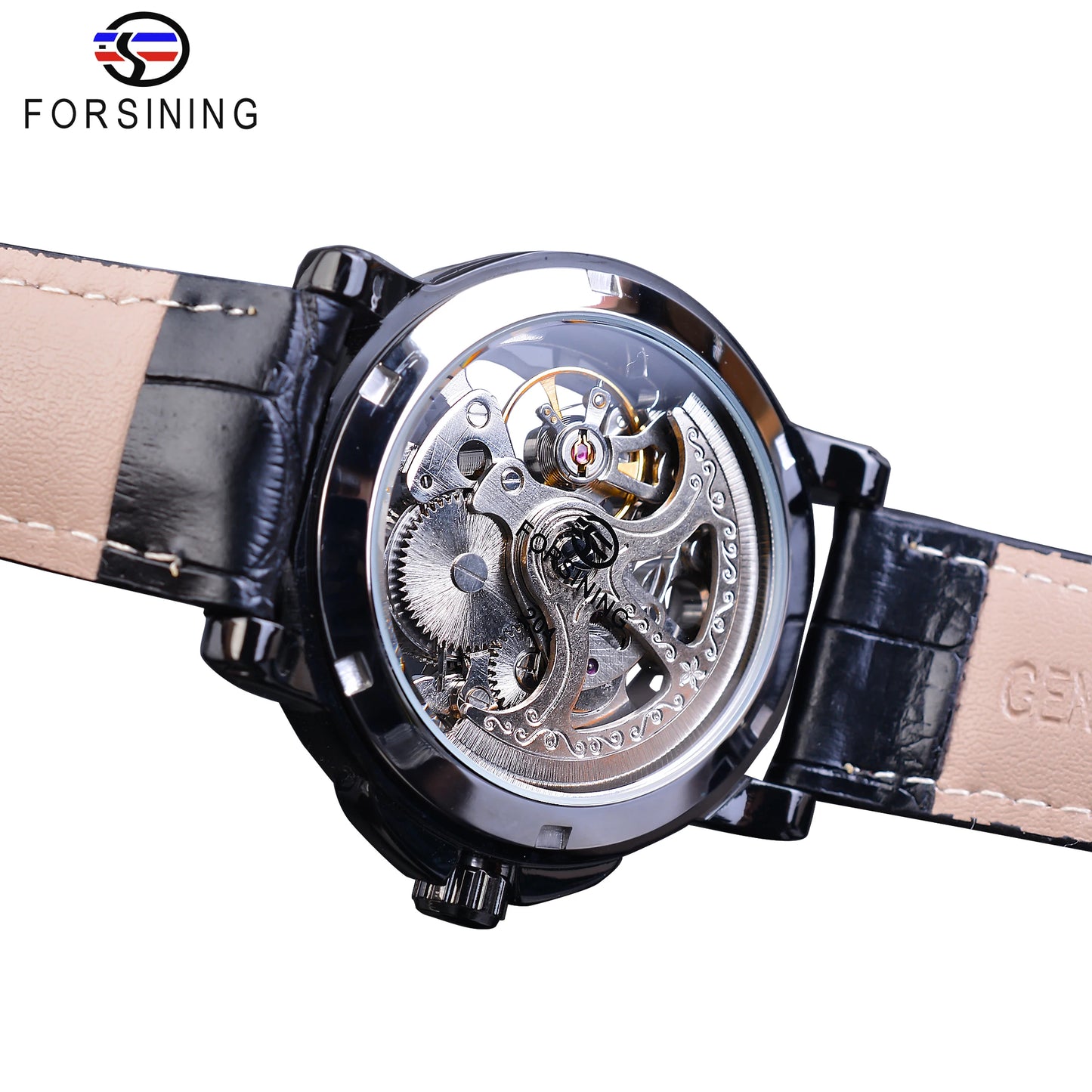 IceBoyDC: ✨ Open Heart Automatic ✨ Men's Skeleton Watch (Black Leather) Luminous Hands