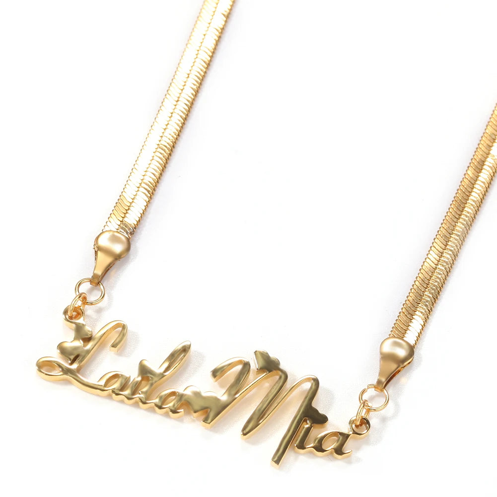 The IceBoyDC Christmas Gift: Personalized Gold Name Necklace (Cursive Script)