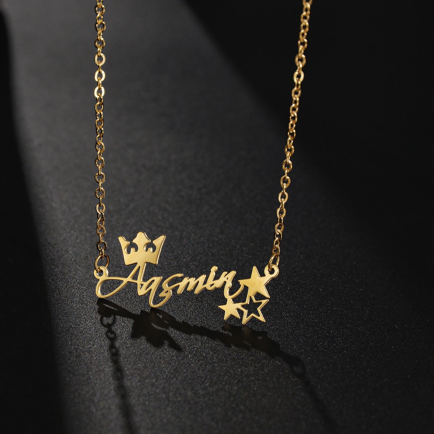 The IceBoyDC Valentine's Day Gift: Personalized Gold Name Necklace (Cursive Script)