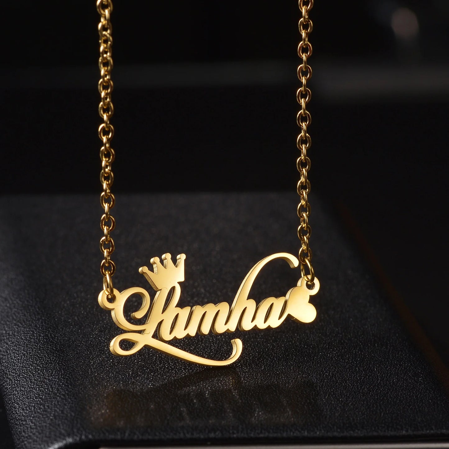 The IceBoyDC Valentine's Day Gift: Personalized Gold Name Necklace (Cursive Script)