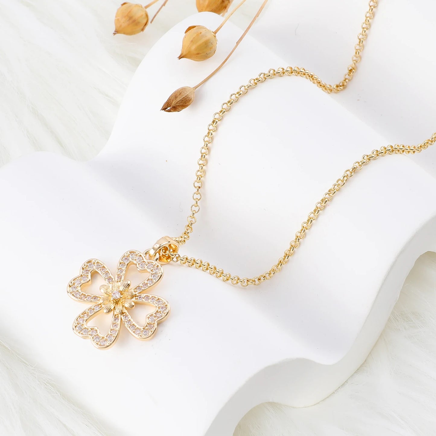 Lucky Four Leaf Clover Pendant Necklace - Luxury Fashion Jewelry for Women and Girls - The Clover Collection by IceBoyDC