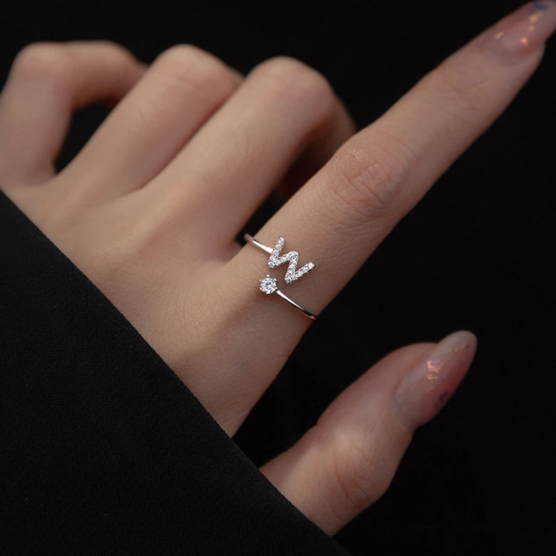 The IceBoyDC Simple Zirconia Letter Ring
