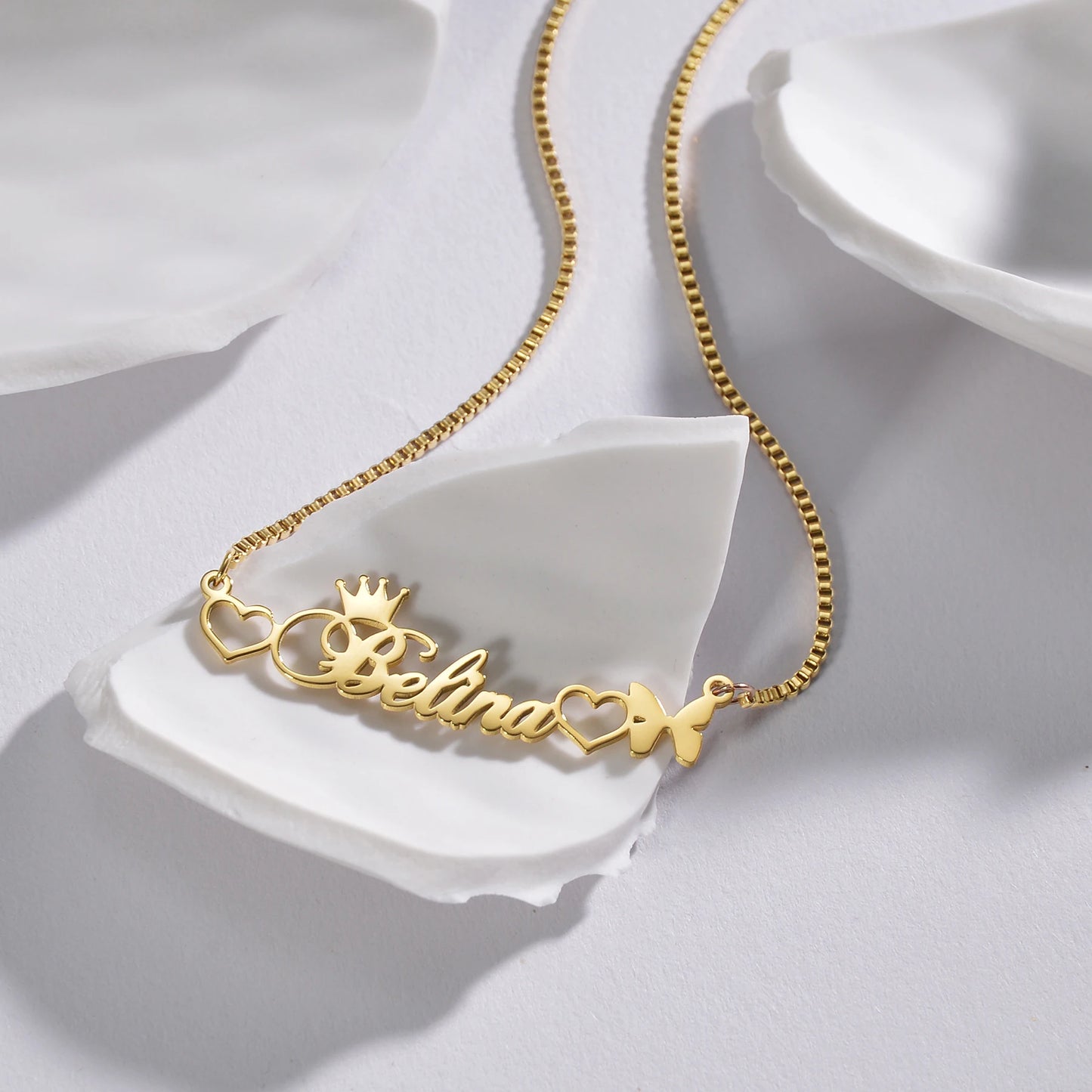 The IceBoyDC Valentine's Day Gift: Personalized Gold Name Necklace (Cursive Script)