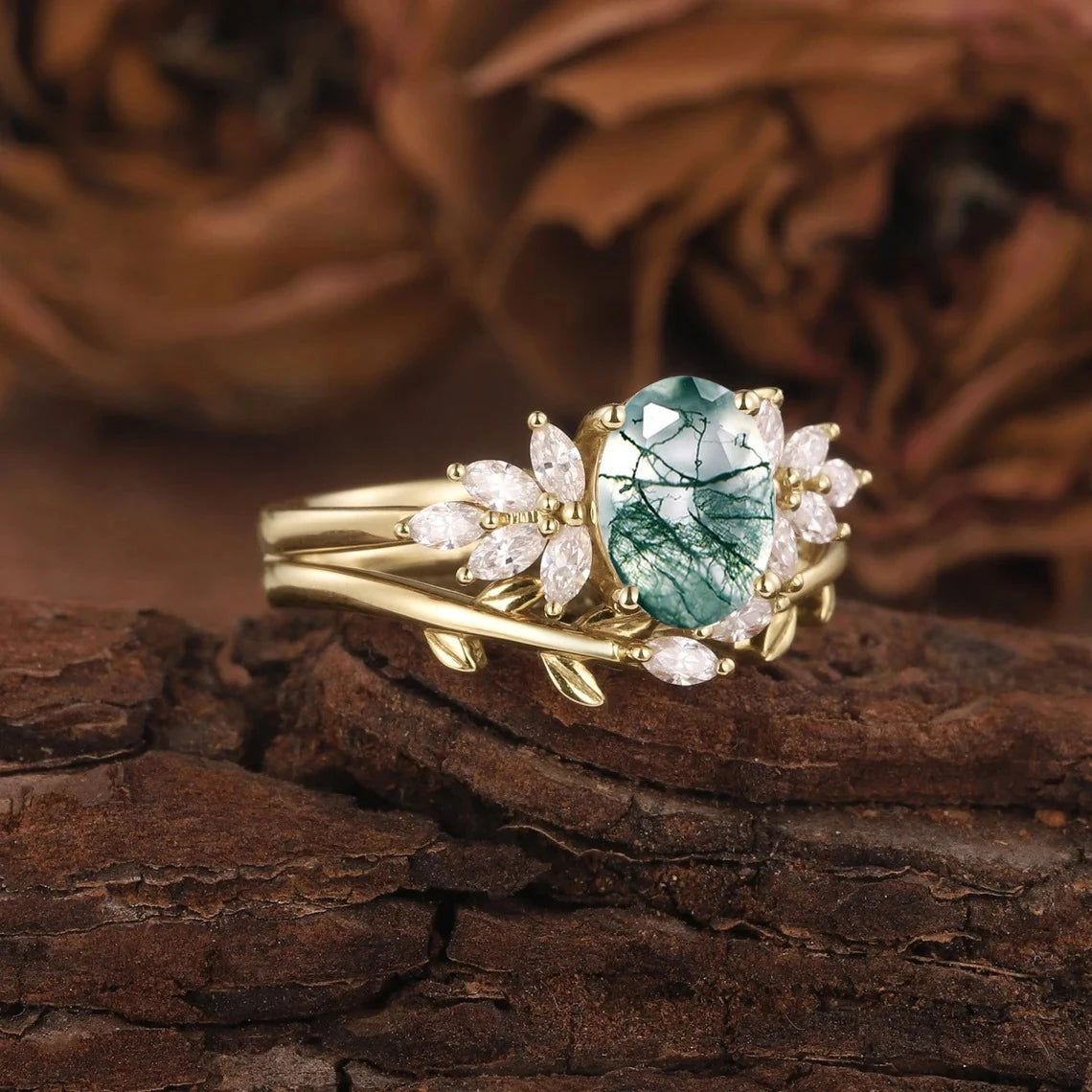 The IceBoyDC Whispering Forest Engagement Ring  (Gold or Silver options)