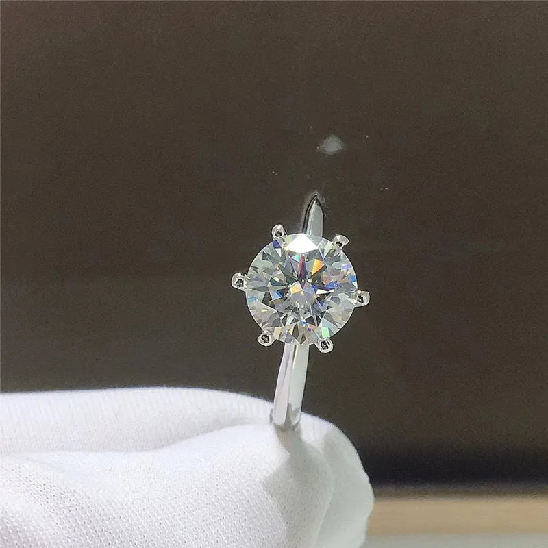 IceBoyDC 1-5 CT D Color Moissanite Solitaire Ring (14K White Gold Plated)