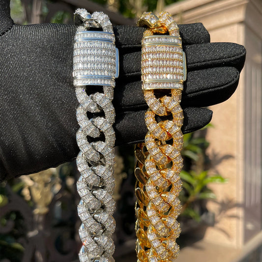 IceBoyDC: ✨ Iced Out Cuban Link Choker (Gold Plated) ✨ Baguette Zirconias