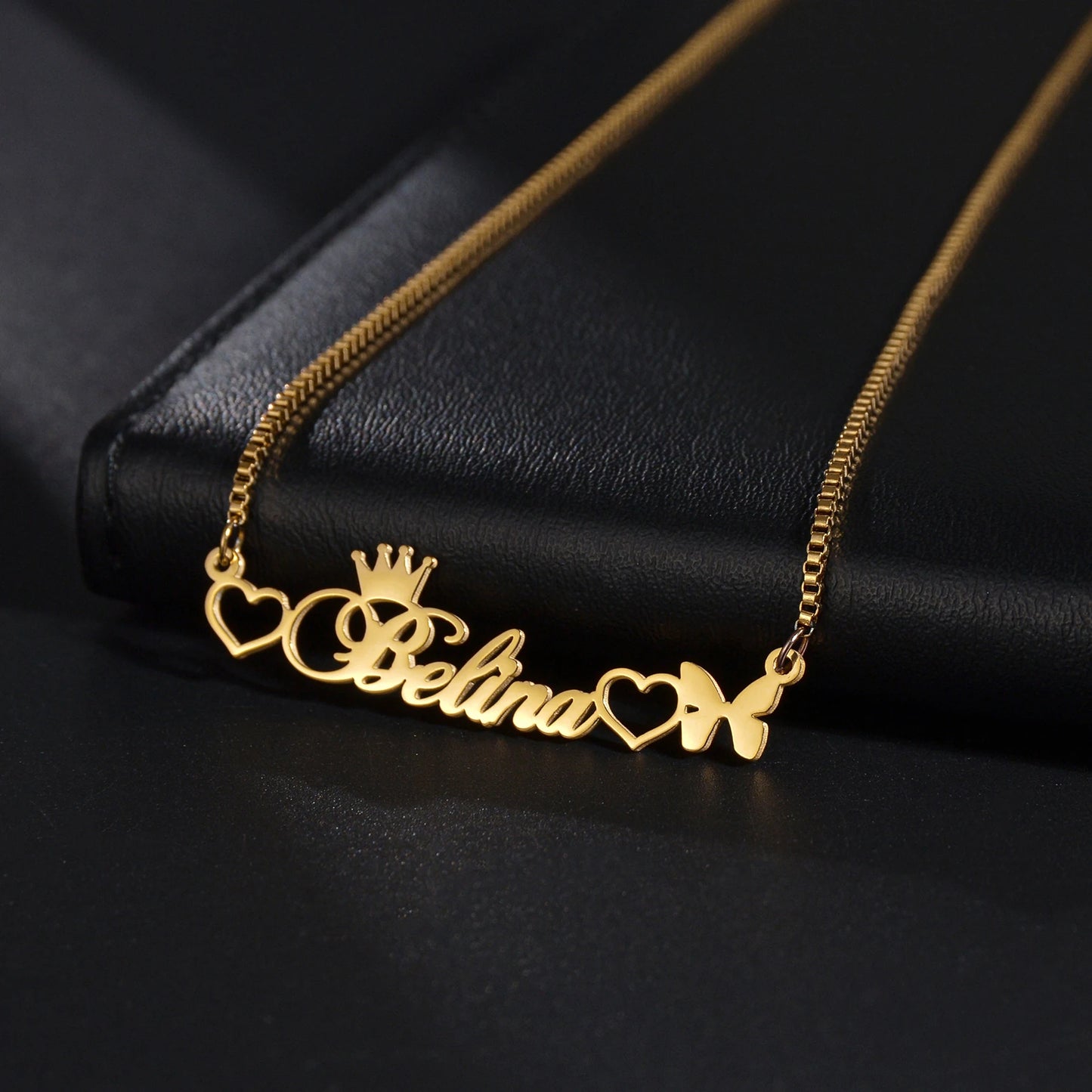 The IceBoyDC Valentine's Day Gift: Personalized Gold Name Necklace (Cursive Script)