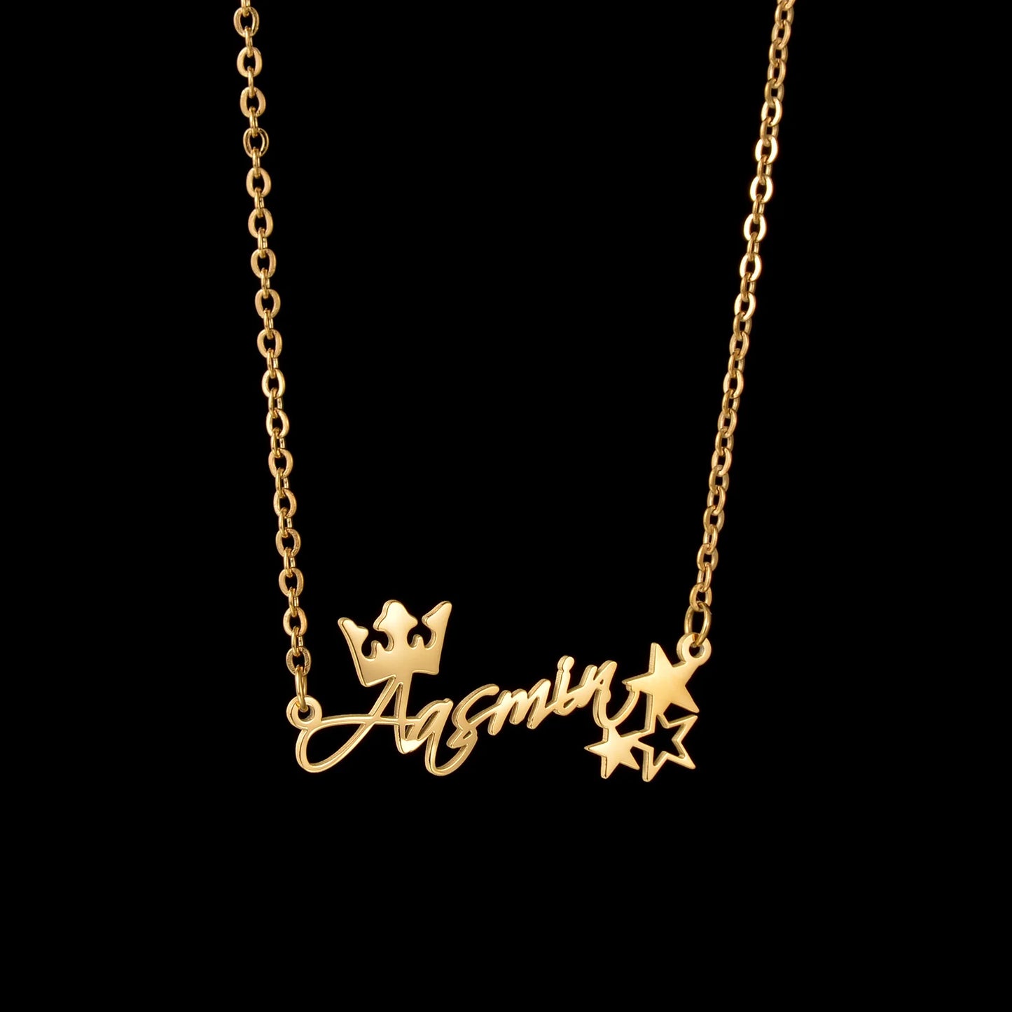 The IceBoyDC Valentine's Day Gift: Personalized Gold Name Necklace (Cursive Script)