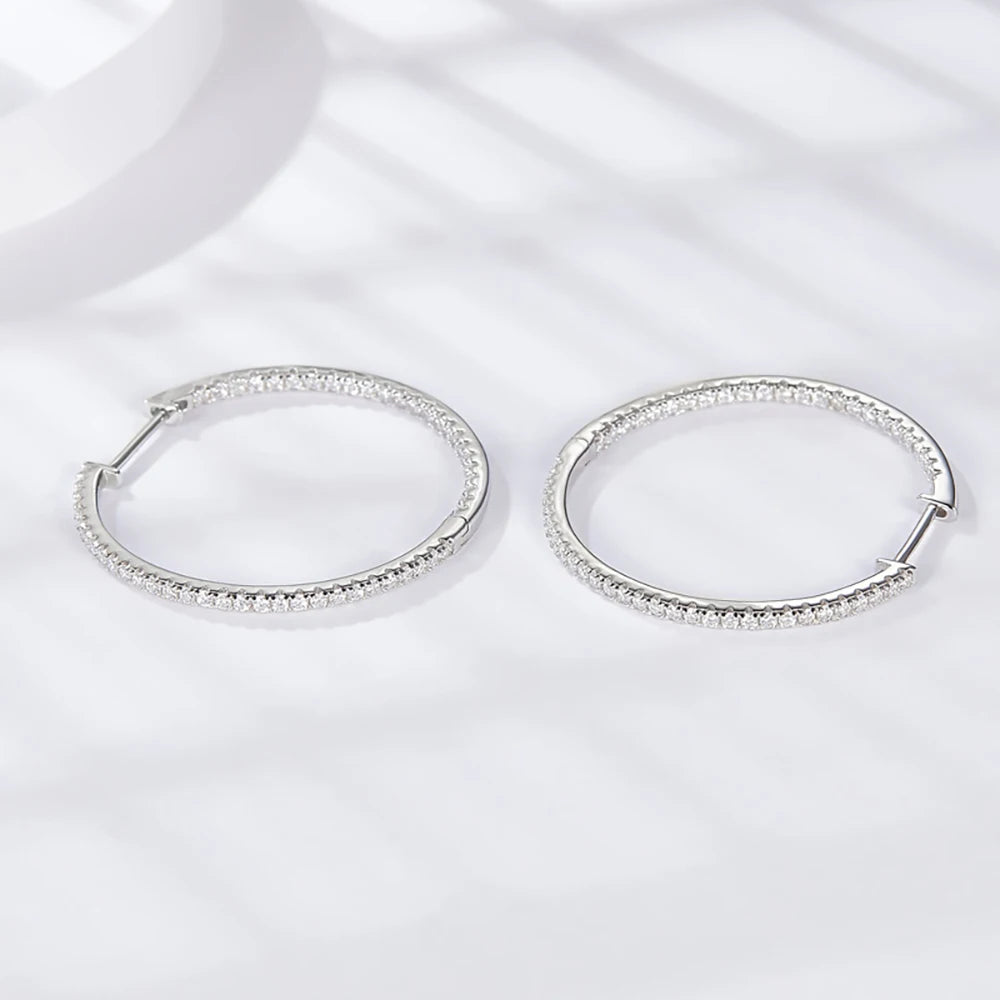 IceBoyDC. | 1.2mm D VVS Lab Grown Moissanite Hoop Earrings in Sterling Silver