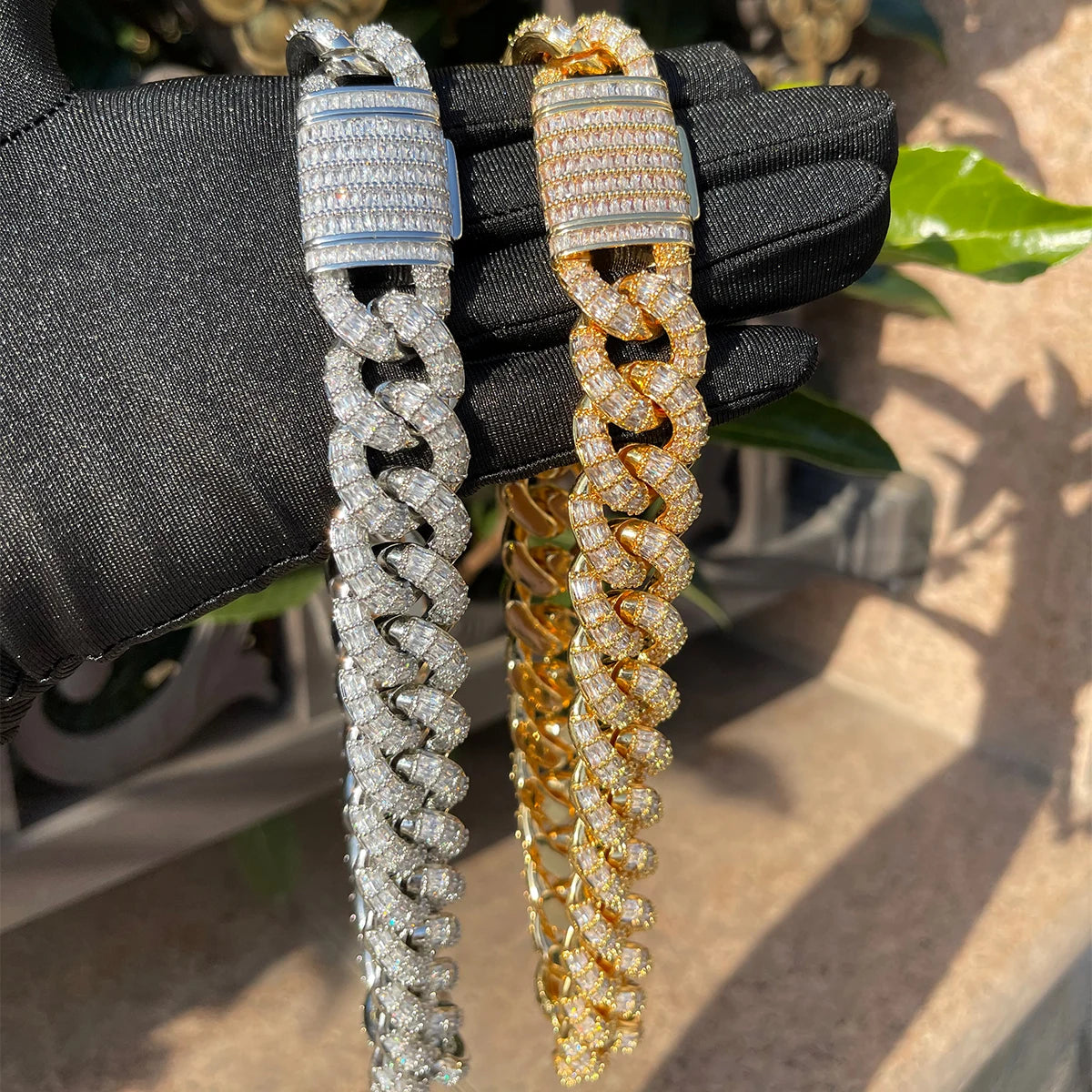 IceBoyDC: ✨ Iced Out Cuban Link Choker (Gold Plated) ✨ Baguette Zirconias