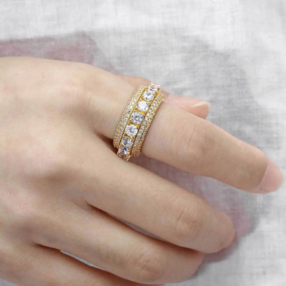 IceBoyDC:  Zircon Encrusted Widget Rings (Gold & Silver)