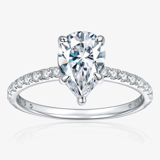 IceBoyDC: Everlasting Teardrop - 1.5ct Moissanite Engagement Ring (Sterling Silver)