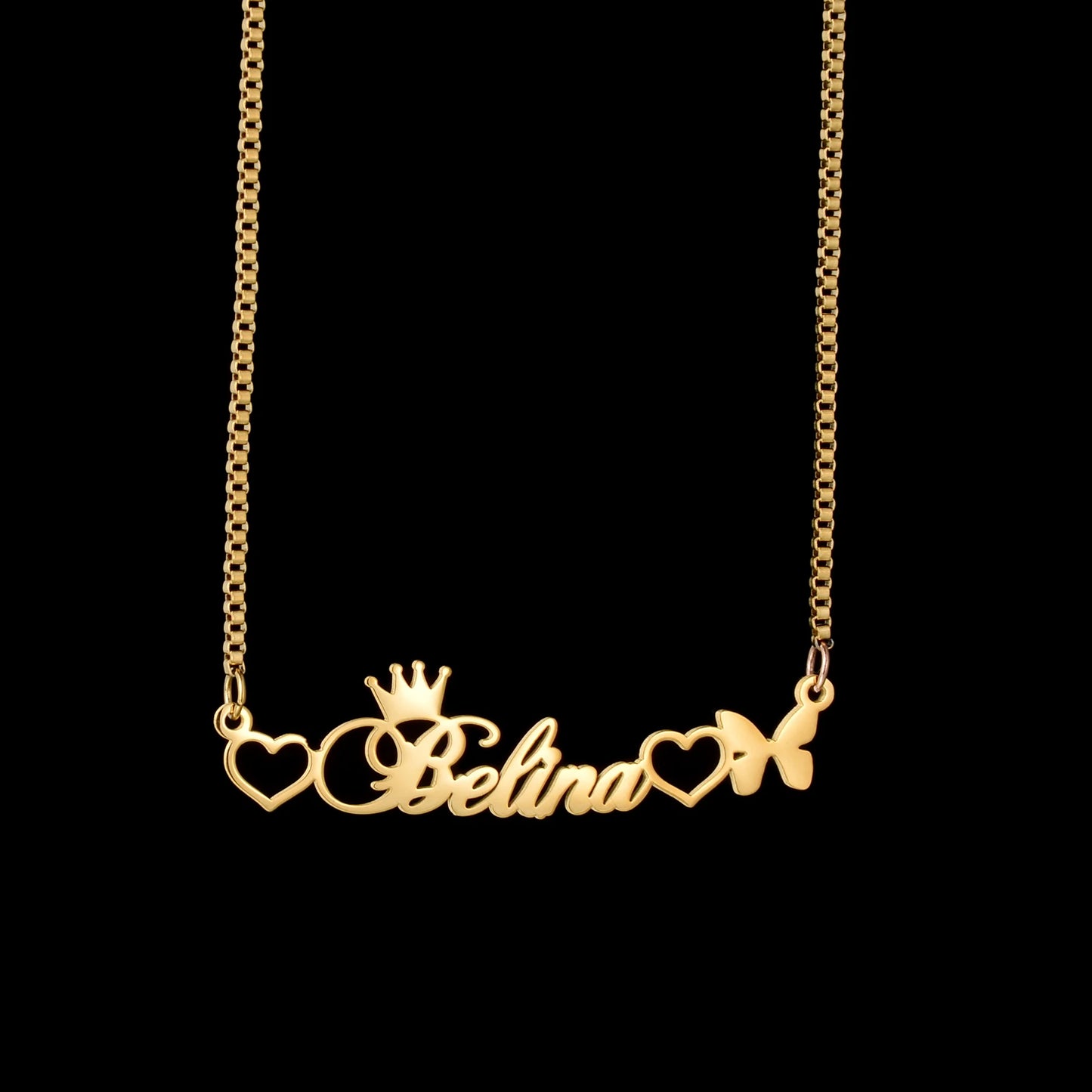 The IceBoyDC Valentine's Day Gift: Personalized Gold Name Necklace (Cursive Script)