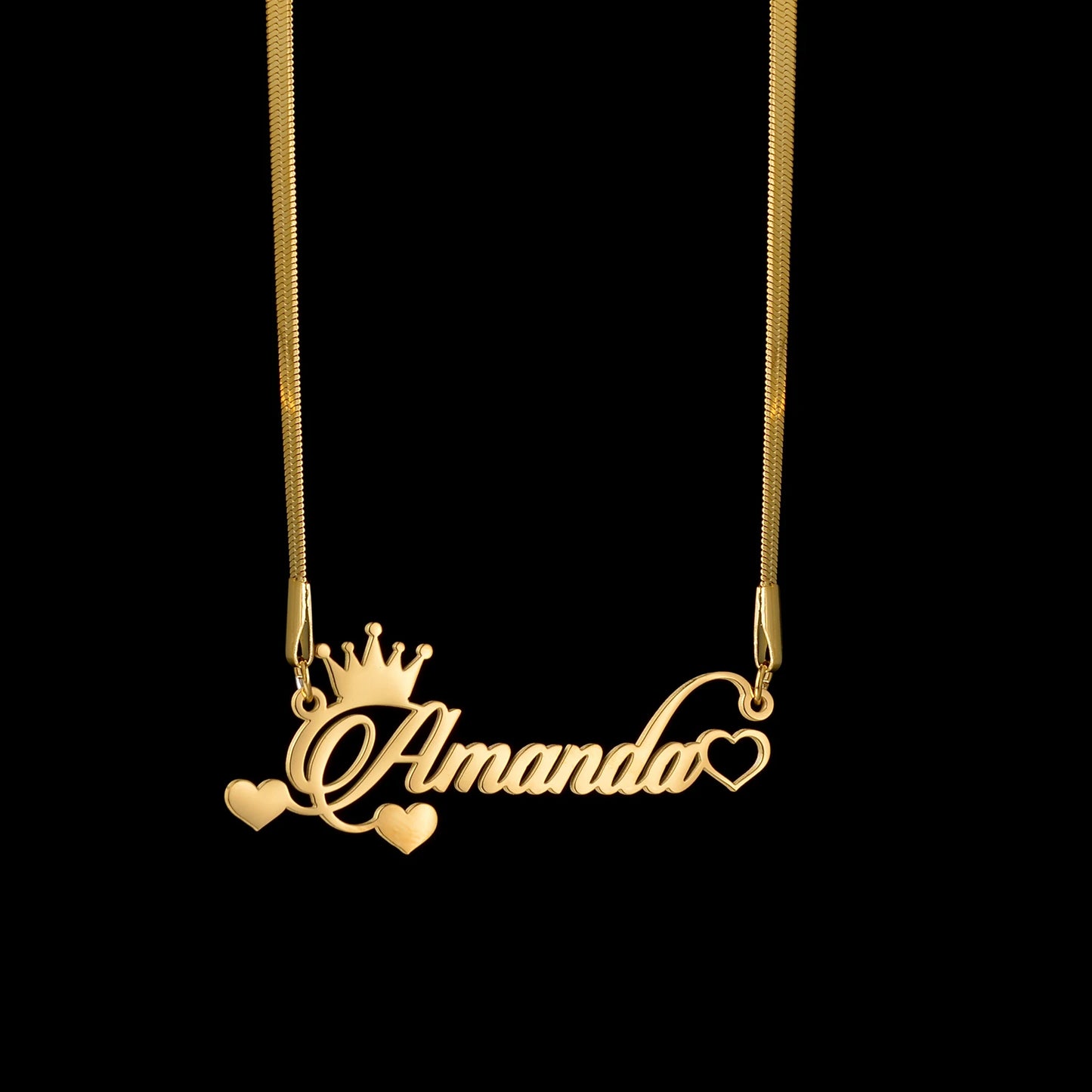 The IceBoyDC Valentine's Day Gift: Personalized Gold Name Necklace (Cursive Script)