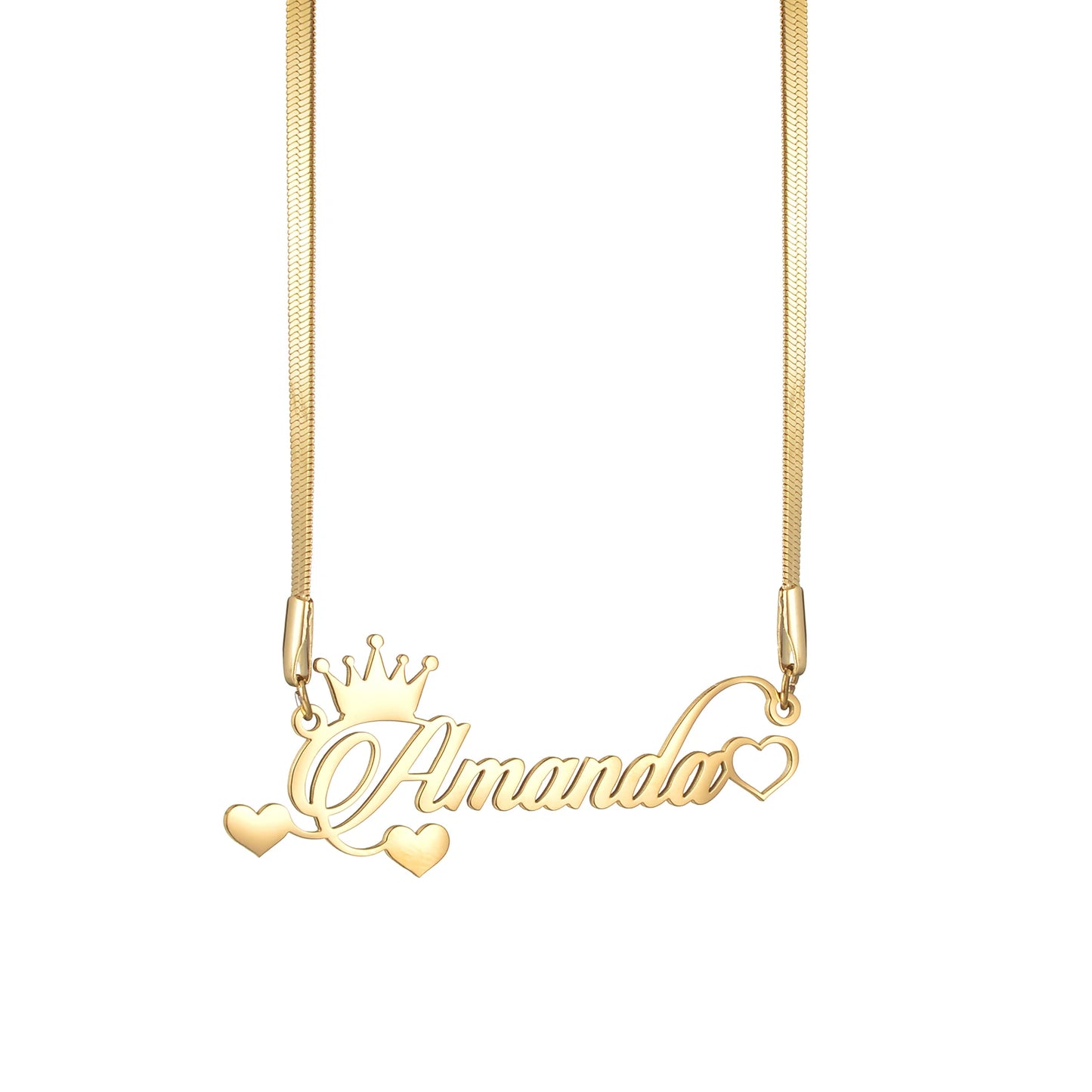 The IceBoyDC Valentine's Day Gift: Personalized Gold Name Necklace (Cursive Script)