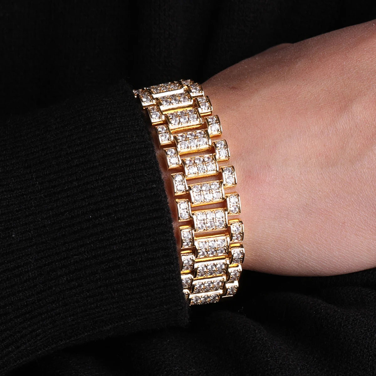 IceBoyDC: Unisex 3A+ CZ Iced Out Link Bracelet/Necklace (Gold or Silver Plated)