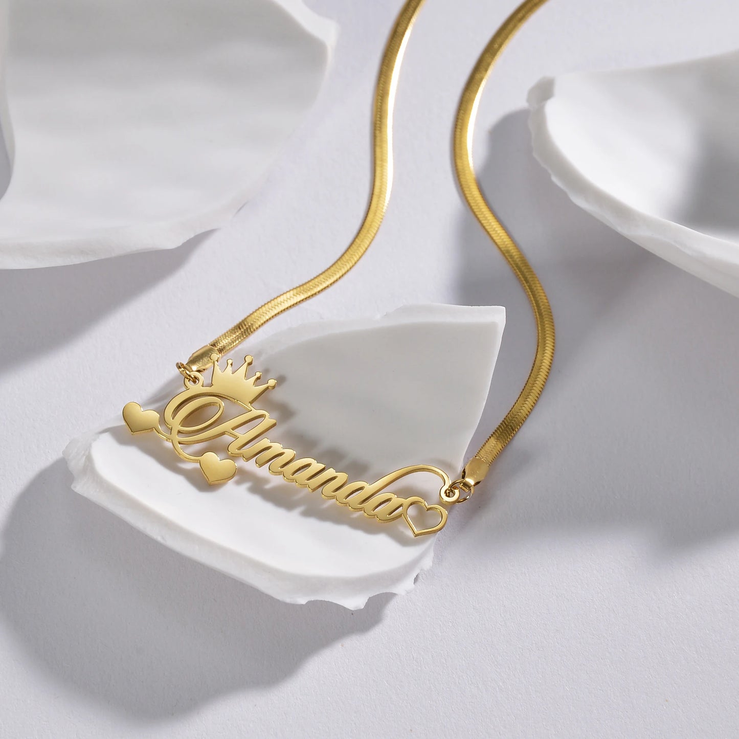 The IceBoyDC Valentine's Day Gift: Personalized Gold Name Necklace (Cursive Script)