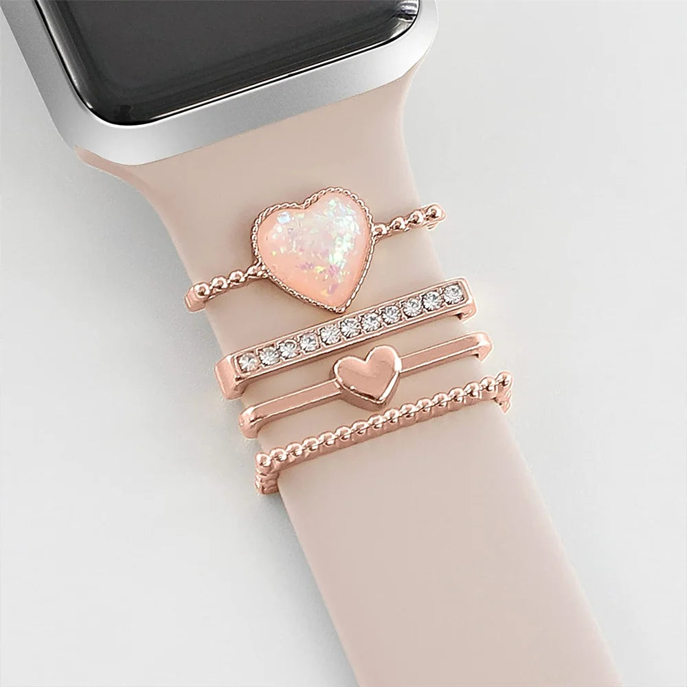 IceBoyDC - CZ  Jewelry Charms for Apple Watch Band Series 8/7/6/5/4/SE/9, Elegant Decoration for 20mm and 22mm Straps