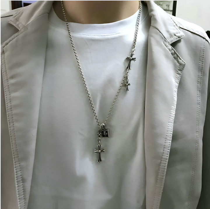 Trinity Cross Chain — Silver