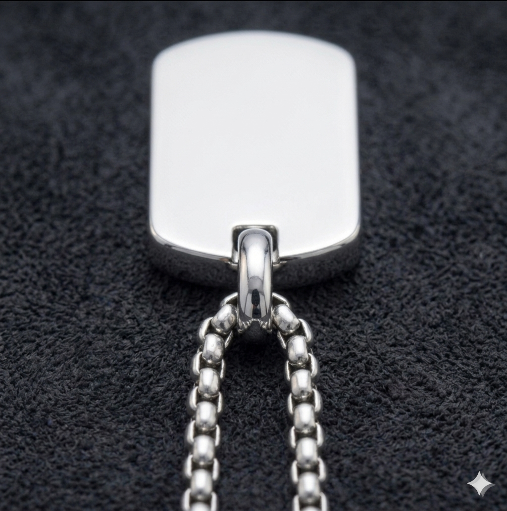 ✨ Pavé Edge Dog Tag Necklace 18 in.